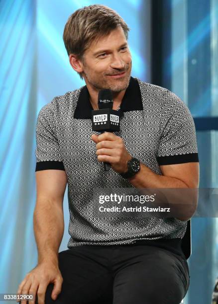 Actor Nikolaj Coster-Waldau discusses the film "Shot Caller" at Build Studio on August 17, 2017 in New York City.