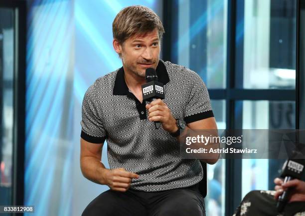 Actor Nikolaj Coster-Waldau discusses the film "Shot Caller" at Build Studio on August 17, 2017 in New York City.