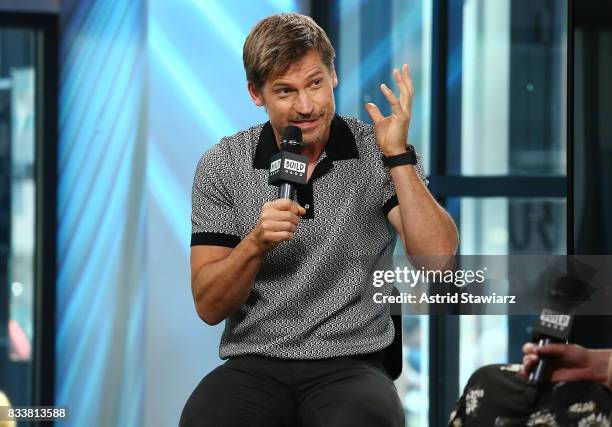 Actor Nikolaj Coster-Waldau discusses the film "Shot Caller" at Build Studio on August 17, 2017 in New York City.