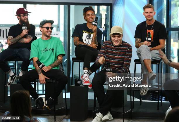 Musicians Matt West, Fil Thorpe-Evans, Ben Barlow, Dani Washington and Sam Bowden from the pop punk band Neck Deep discuss their album "The Peace and...