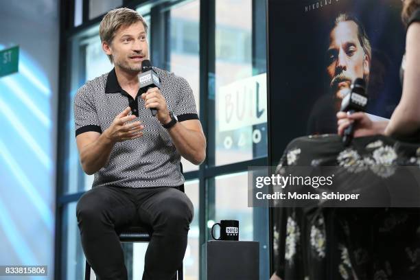 Actor Nikolaj Coster-Waldau discusses his new film "Shot Caller" at Build Studio on August 17, 2017 in New York City.