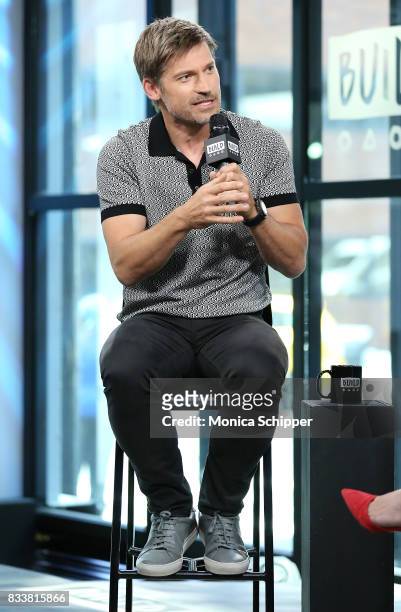 Actor Nikolaj Coster-Waldau discusses his new film "Shot Caller" at Build Studio on August 17, 2017 in New York City.
