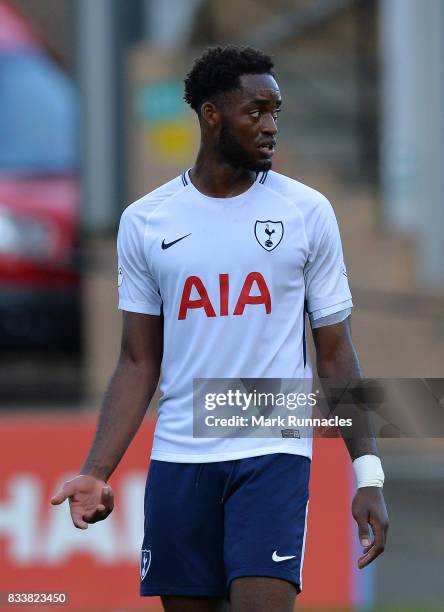 Christian Maghoma of Tottenham Hotspur in action during the Premier League 2 match between Sunderland and Tottenham Hotspur at Eppleton Colliery...