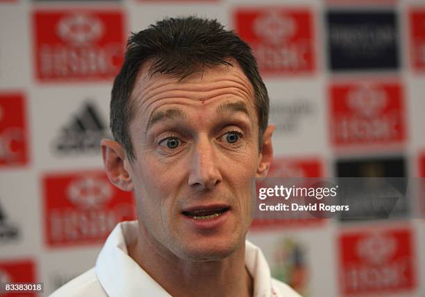 Rob Howley, the Lions backs coach at the announcement of the coaching staff for the 2009 British and Irish Lions tour of South Africa at the HSBC...