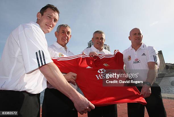 The British and Irish Lions coaching staff comprising Rob Howley, backs coach, Ian McGeechan, head coach, Warren Gatland, forwards coach and defence...
