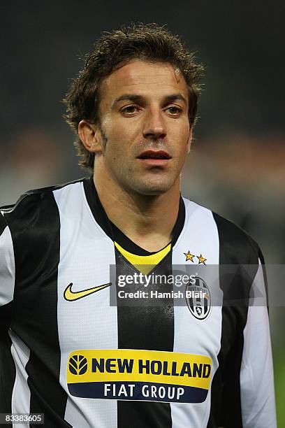 Alessandro Del Piero of Juventus during the team line up ahead of the UEFA Champions League Group H match between Juventus and Real Madrid at the...