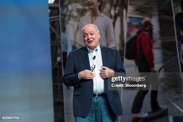 Jim Hackett, president and chief executive officer of Ford Motor Co., speaks during the Ford Motor Co. City Of Tomorrow Symposium in San Francisco,...