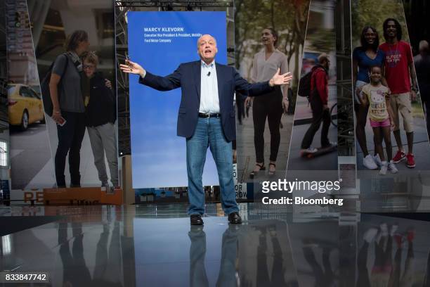 Jim Hackett, president and chief executive officer of Ford Motor Co., speaks during the Ford Motor Co. City Of Tomorrow Symposium in San Francisco,...