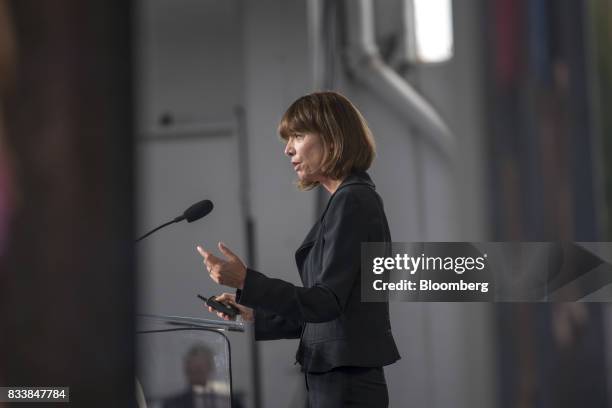 Janette Sadik-Khan, former commissioner of the New York City Department of Transportation and principal at Bloomberg Associates, speaks during the...