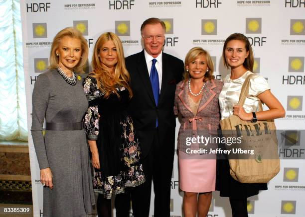 Founder Audrey Gruss, Actress Linda Hamilton, TV journalist Chuck Scarborough, Sharon Bush and Lauren Bush attend the Hope for Depression Research...