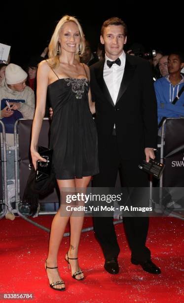 Andriy Shevchenko and wife Kristen arrive for Swarovski Fashion Rocks for The Prince's Trust at the Royal Albert Hall in central London.