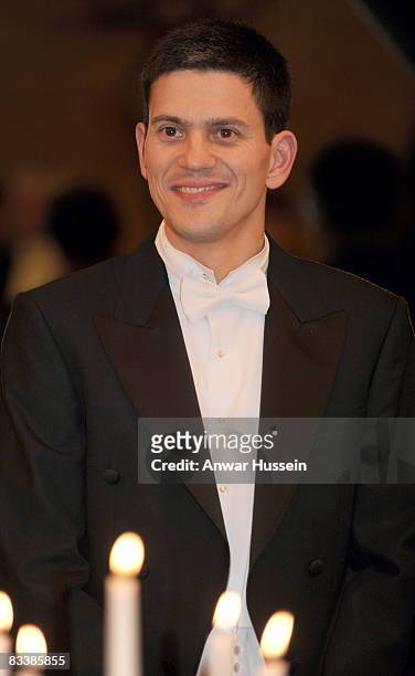 British foreign secretary David Miliband attends a State Banquet at Brdo Castle on the first day of a State Visit to Slovenia on October 21, 2008 in...
