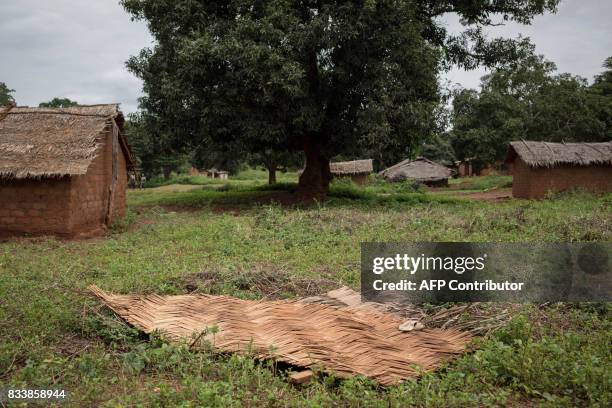 This photo taken on August 16, 2017 shows a mass grave next to the headquarter of Seleka fighters in Gambo, southeast Central African Republic. On...