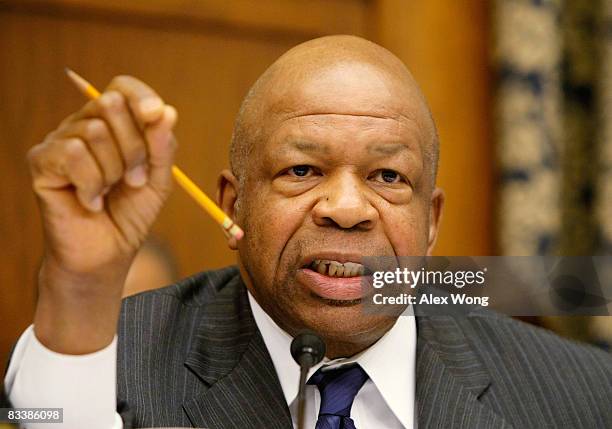Rep. Elijah Cummings speaks during a hearing before the House Oversight and Government Reform Committee on Capitol Hill October 22, 2008 in...