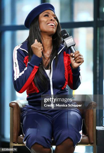 Actress and director Tasha Smith discusses her directorial debut with TV One's "When Love Kills" at Build Studio on August 17, 2017 in New York City.