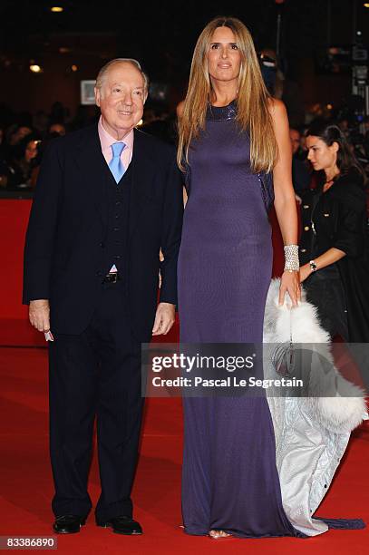 Carlo Giovannelli and Tiziana Rocca attend the Marc'Aurelio Acting Award Red Carpet during the 3rd Rome International Film Festival held at the...