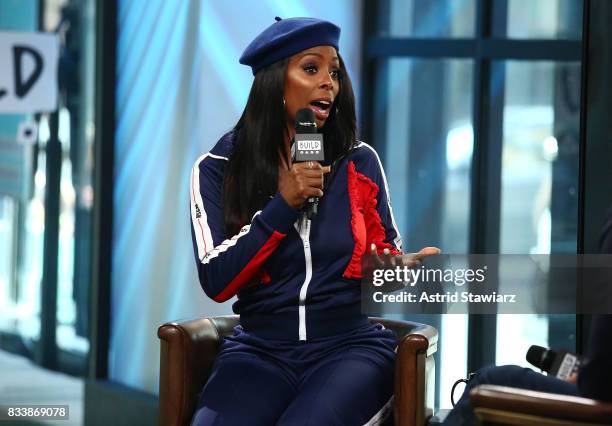 Actress Tasha Smith discusses the film "When Love Kills" at Build Studio on August 17, 2017 in New York City.