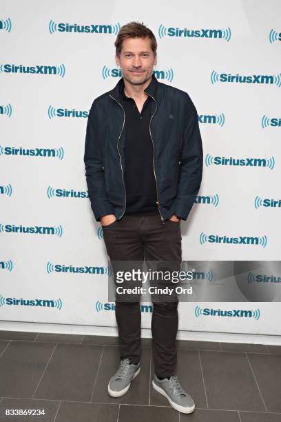 Actor Nikolaj Coster-Waldau visits the SiriusXM Studios on August 17, 2017 in New York City.