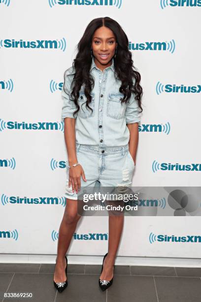 Recording artist/ actress Lil Mama visits the SiriusXM Studios on August 17, 2017 in New York City.