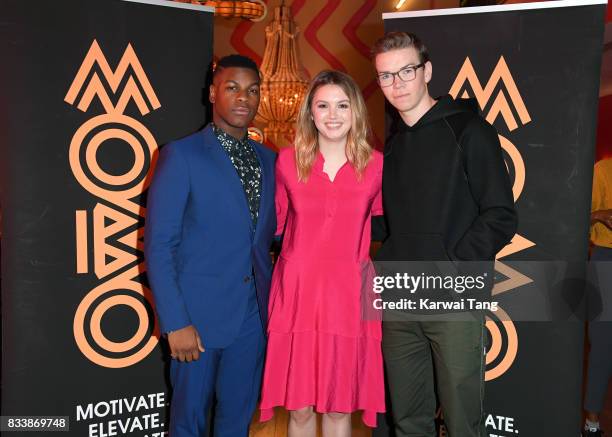 John Boyega, Hannah Murray and Will Poulter attend a screening of 'Detroit' in association with MOBO at Ham Yard Hotel on August 17, 2017 in London,...