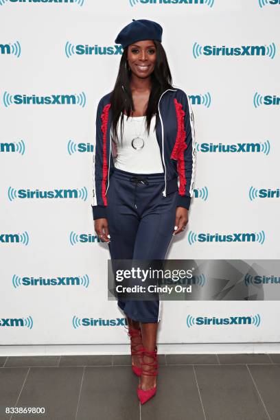 Actress Tasha Smith visits the SiriusXM Studios on August 17, 2017 in New York City.