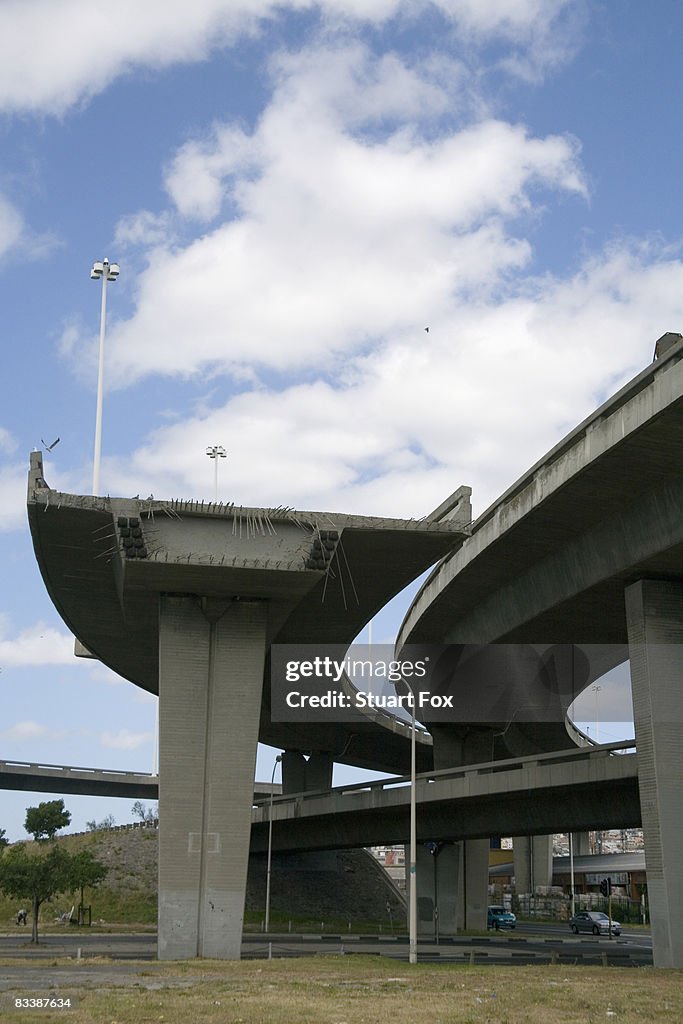 Low-angle view of a discontinued freeway, Cape Town, Western Cape Province, South Africa