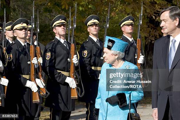 Queen Elizabeth ll meets President Danilo Turk at Brdo Castle on the first day of a State Visit to Slovenia on October 21, 2008 in Ljubljana,...