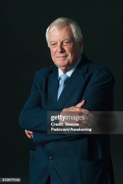 Chris Patten attends a photocall during the Edinburgh International Book Festival on August 17, 2017 in Edinburgh, Scotland.