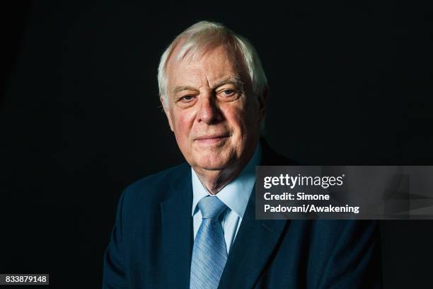 Chris Patten attends a photocall during the Edinburgh International Book Festival on August 17, 2017 in Edinburgh, Scotland.