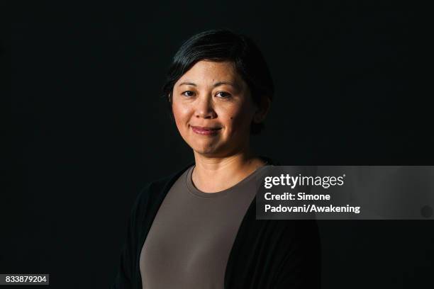 Yiyun Li attends a photocall during the Edinburgh International Book Festival on August 17, 2017 in Edinburgh, Scotland.