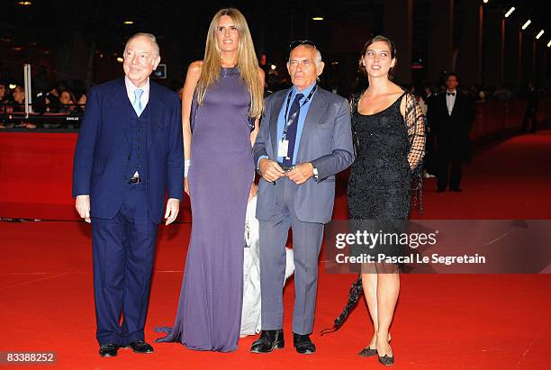 Principe Carlo Giovanelli, Tiziana Rocca, Director Pasquale Squitieri and daughter Claudine Squitieri arrive at the Marc'Aurelio Acting Award during...