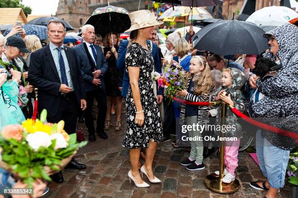 Crown Princess Mary greet spectators at Odense Flower Festival which she is to open officially and where she is to be presented to a new developed...