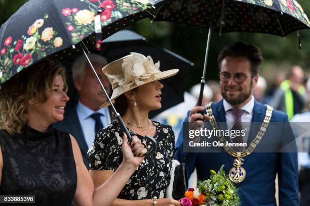 Crown Princess Mary attends Odense Flower Festival which she is to open officially and where she is to be presented to a new developed rose on August...