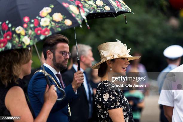 Crown Princess Mary attends Odense Flower Festival which she is to open officially and where she is to be presented to a new developed rose on August...