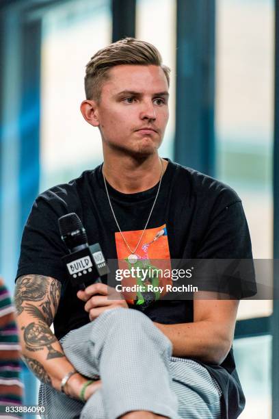 Fil Thorpe-Evans of Neck Deep discusses "The Peace and The Panic" with the Build Series at Build Studio on August 17, 2017 in New York City.