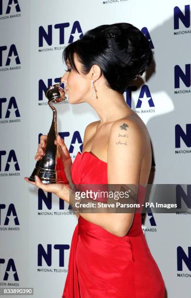 Coronation Street actress Kym Ryder receives the award for Best Actress, backstage during the National Television Awards 2007, Royal Albert Hall,...