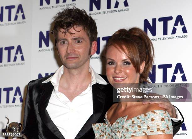 David Tennant and Amanda Holden backstage during the National Television Awards 2007, Royal Albert Hall, London.