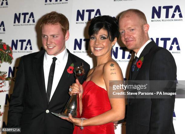 Charlie Clements, Kym Ryder and Jake Wood, backstage during the National Television Awards 2007, Royal Albert Hall, London.