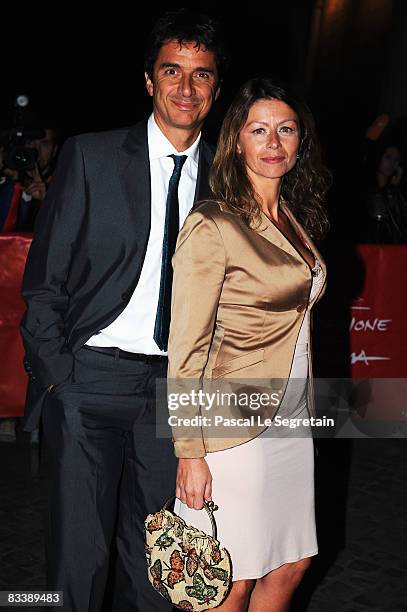 Blas Roca Rey and Amanda Sandrelli attend the Opening Ceremony Dinner Honoring Al Pacino during the 3rd Rome International Film Festival held at the...