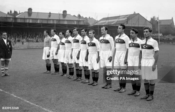 Turkey players line-up prior to there match against China
