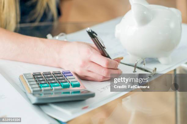 schrijven in de binder - home budget stockfoto's en -beelden