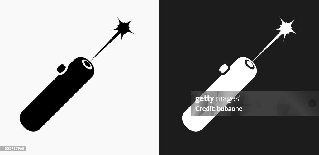 Laser Pointer Icon on Black and White Vector Backgrounds