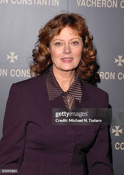 Susan Sarandon attends the Vacheron Constantin collection launch in support of Afganistan World Foundation at The IAC Building on October 22, 2008 in...