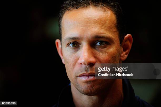 Papua New Guinea coach Adrian Lam poses after a press conference during a Townsville Civic Reception ahead of the 2008 Rugby League World Cup at the...