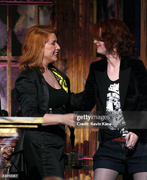 Debbie Harry of Blondie, inductee and Shirley Manson of Garbage