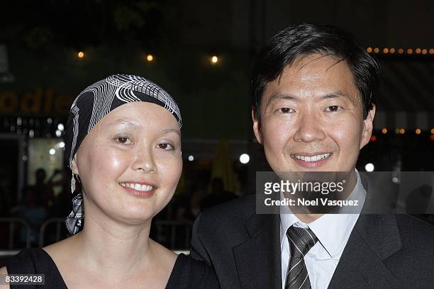 Ken Jeong and his wife Tran attend the premiere of Universal's "Role Models" at Mann's Village Theatre on October 22, 2008 in Los Angeles, California.