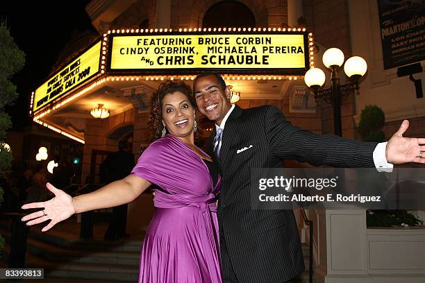 Anchor Michaela Pereira and KNBC anchor Chris Schauble arrive at The Optimist Youth Homes & Family Services' 2008 Mentor Awards Dinner and Fashion...