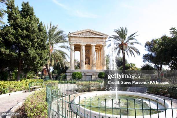 Generic shot of the Lower Barrakka Gardens in Valletta which is the capital of Malta.