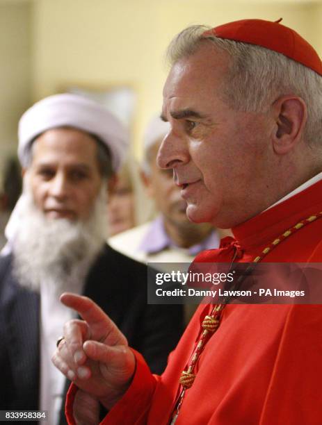 Cardinal Keith O'Brien during a visit to Annandale Street Mosque and Islamic Community Centre for the first time.