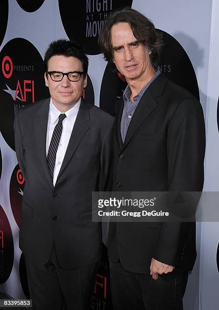Actor Mike Myers and director Jay Roach arrives at the AFI Night at the Movies presented by TARGET at the Arclight Theater on October 1, 2008 in...